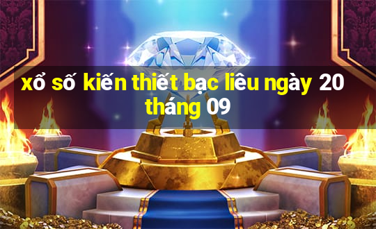 xổ số kiến thiết bạc liêu ngày 20 tháng 09