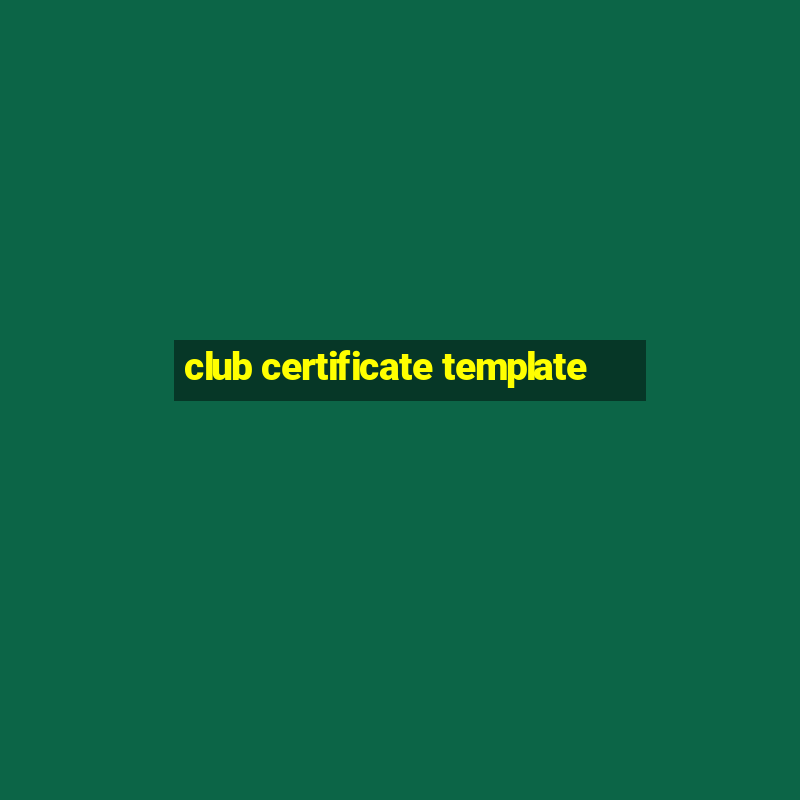 club certificate template