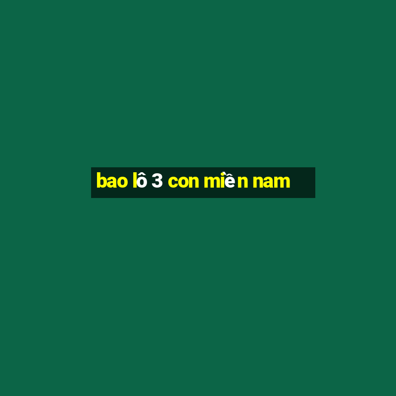 bao lô 3 con miền nam