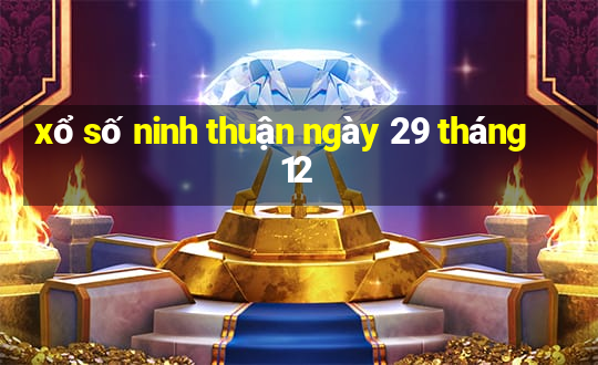 xổ số ninh thuận ngày 29 tháng 12