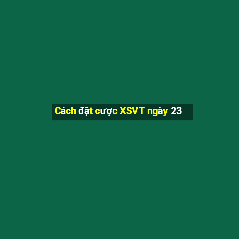 Cách đặt cược XSVT ngày 23