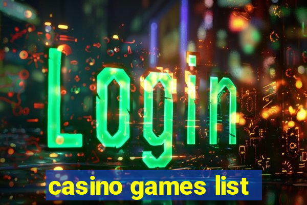 casino games list