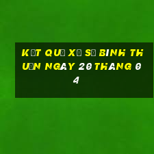 kết quả xổ số bình thuận ngày 20 tháng 04