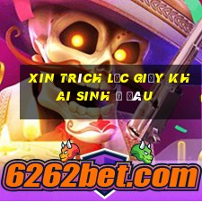 xin trích lục giấy khai sinh ở đâu