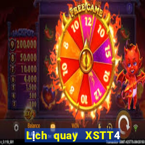 Lịch quay XSTT4 thứ bảy