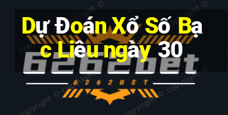 Dự Đoán Xổ Số Bạc Liêu ngày 30