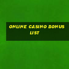 online casino bonus list