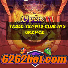 table tennis club insurance